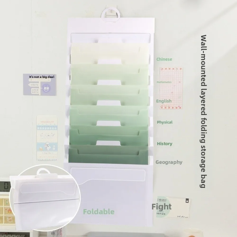 Carpetas de archivos colgantes con 6 bolsillos, montadas en la pared, gran capacidad, bolsillos acordeón expandibles, bolsa de almacenamiento de archivos multicolor para oficina