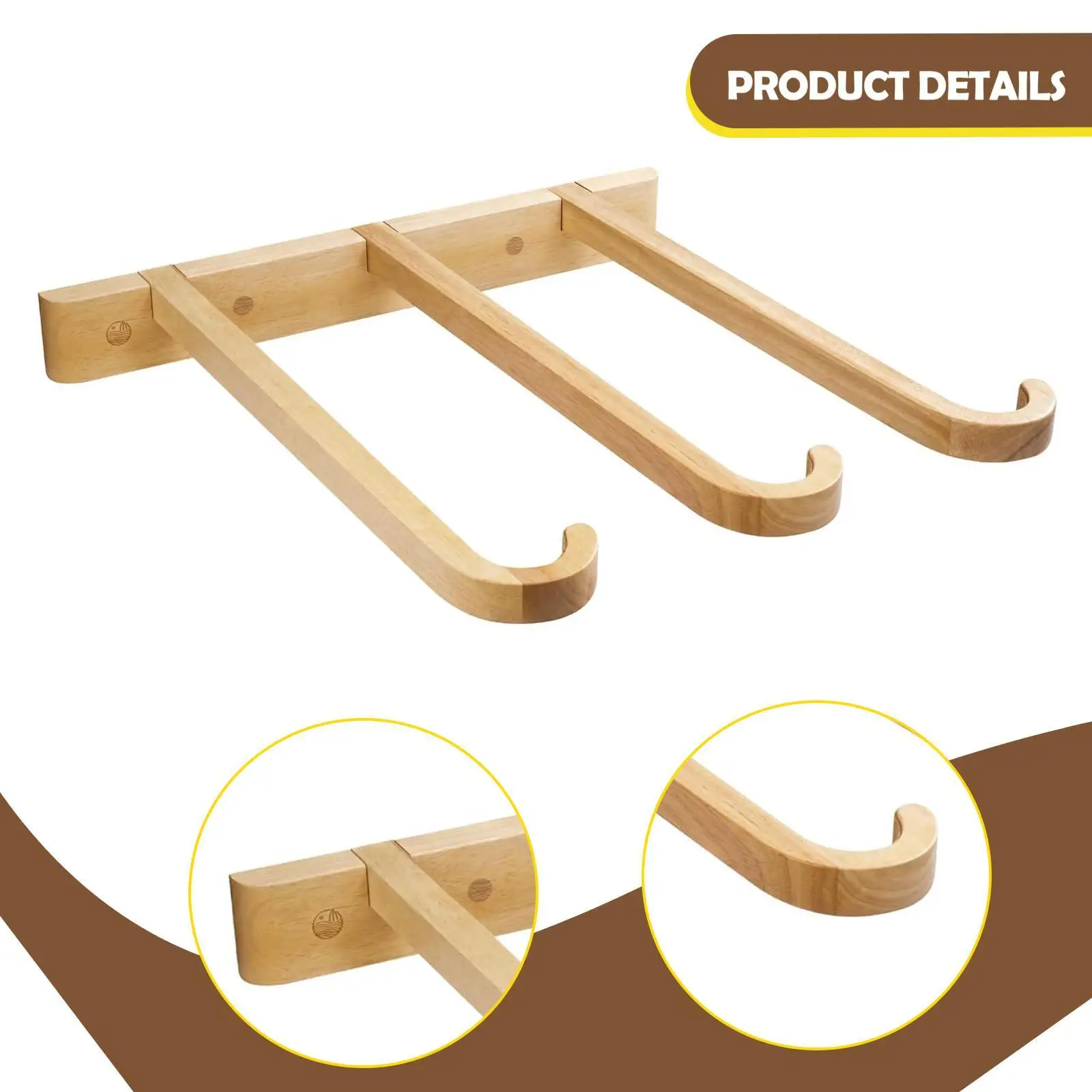Surfboard Rack Wall Mount Gear Organizer Wooden Display Stand for Garage Studio Room Home Space Saving