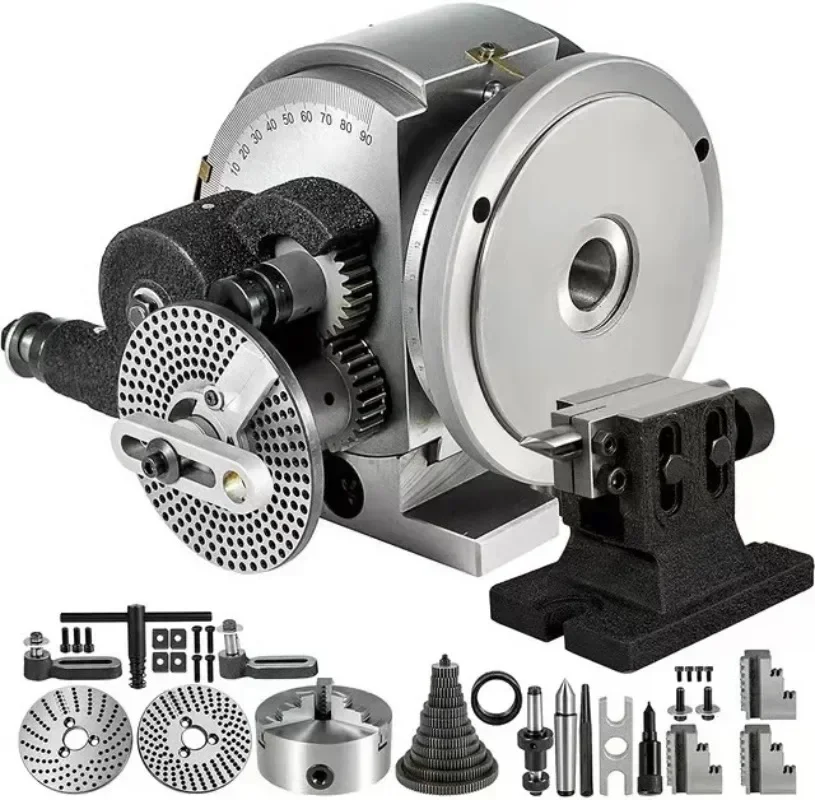 BS-2 type universal indexing head, 8 inch 2 million indexing head, with tail seat 200 three-jaw chuck