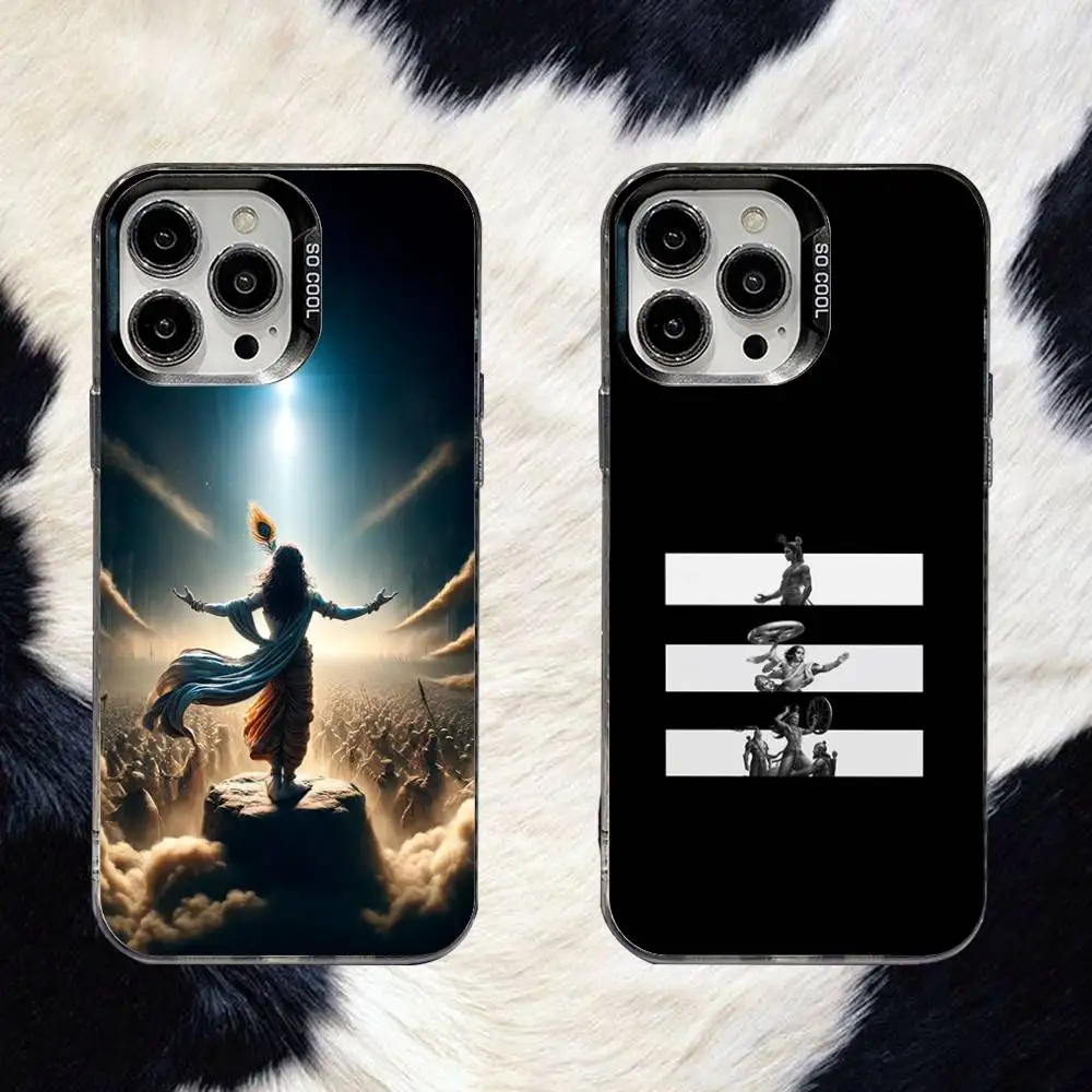 

Lord Vishnu Hare Krishna Phone Case For iPhone 16,15,14,13,12,11,8,7,Pro,Max,Plus,Mini,XS,SE Anti Fall Black Matte Hard