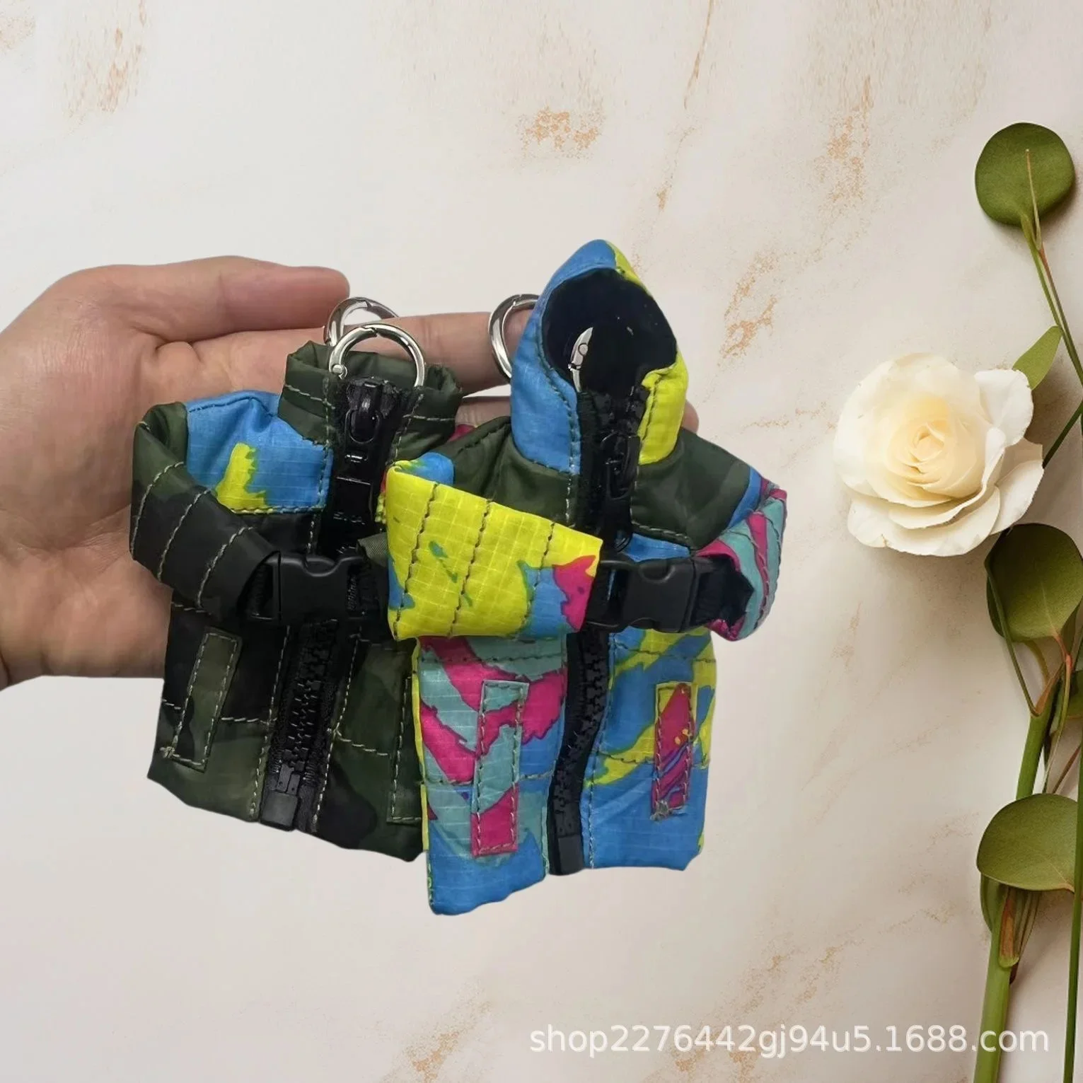 Mini chaqueta de algodón, funda para llaves, colgante, llavero de motocicleta, accesorios, regalo de cumpleaños y Navidad para amigos