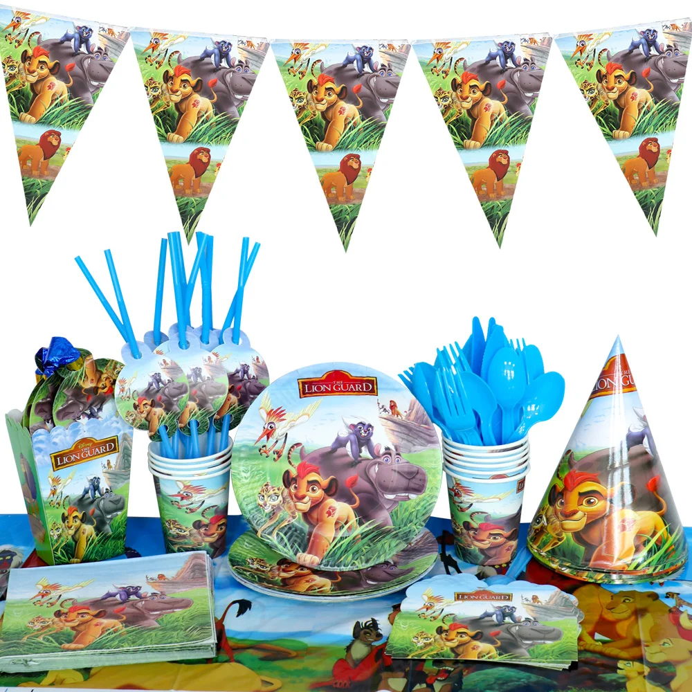 

Lion King Simba Birthday Party Decorations Included Balloon Banner Tablecloth Paper Cups and Plates Napkins for Kid Baby Shower