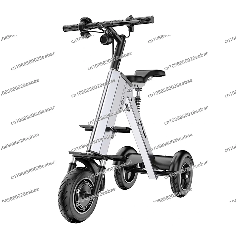 350W Lightweight Folding Electric Scooter Two Parents and Children,fashionable Portable Mini Three-wheeled Scooter with Children