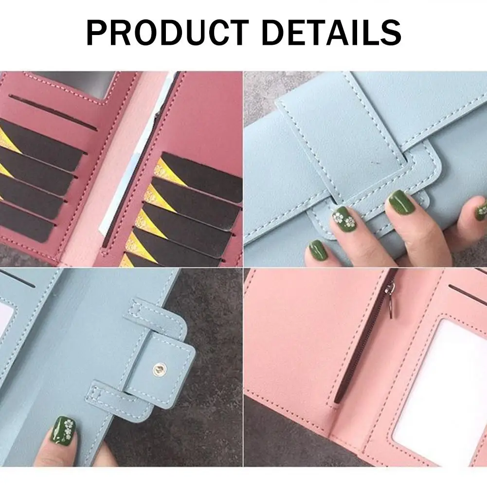 Hot Triple Fold Flip Cover Ladies Leather Wallet Women Long Flap High-end Luxury Long Multifunctional Buckle Leather Wallet