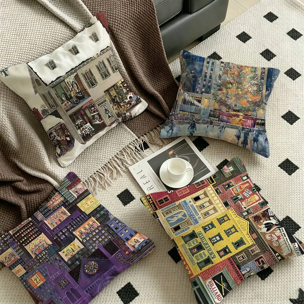 The-New-Yorkers Office Cushion Pillowcase Car Cushion Cover45X45CM Lumbar Pillowcase Sofa Pillowcover