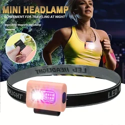 Portátil Iluminação Esportiva, Forte Luz Peito Magnética, Luz Principal, Lanterna Destacável, Ao ar livre, LED Silicone, Night Running