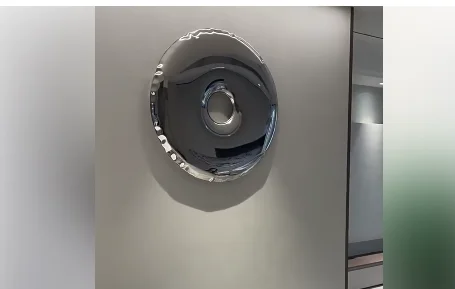 Electroplated Stainless Steel Round Decor Mirror Luxury Home Living Room Background Wall Hanging Decorative Mirror image 5