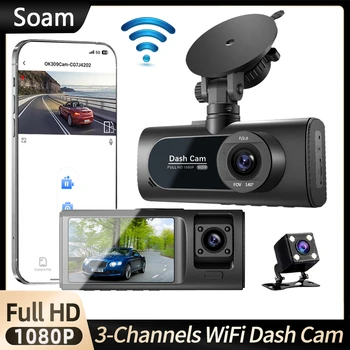 3 Channel WiFi Dash Cam Camera FHD 1080P Video Recorder Rear View Camera Vehicle Car DVR Camera Black Box for Cars