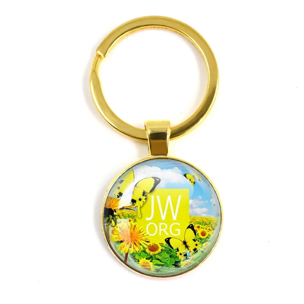Handgemaakte ronde hanger sleutelhanger nieuwe JW.org het beste leven ooit glas cabochon sleutelhanger sieraden cadeau voor vrienden