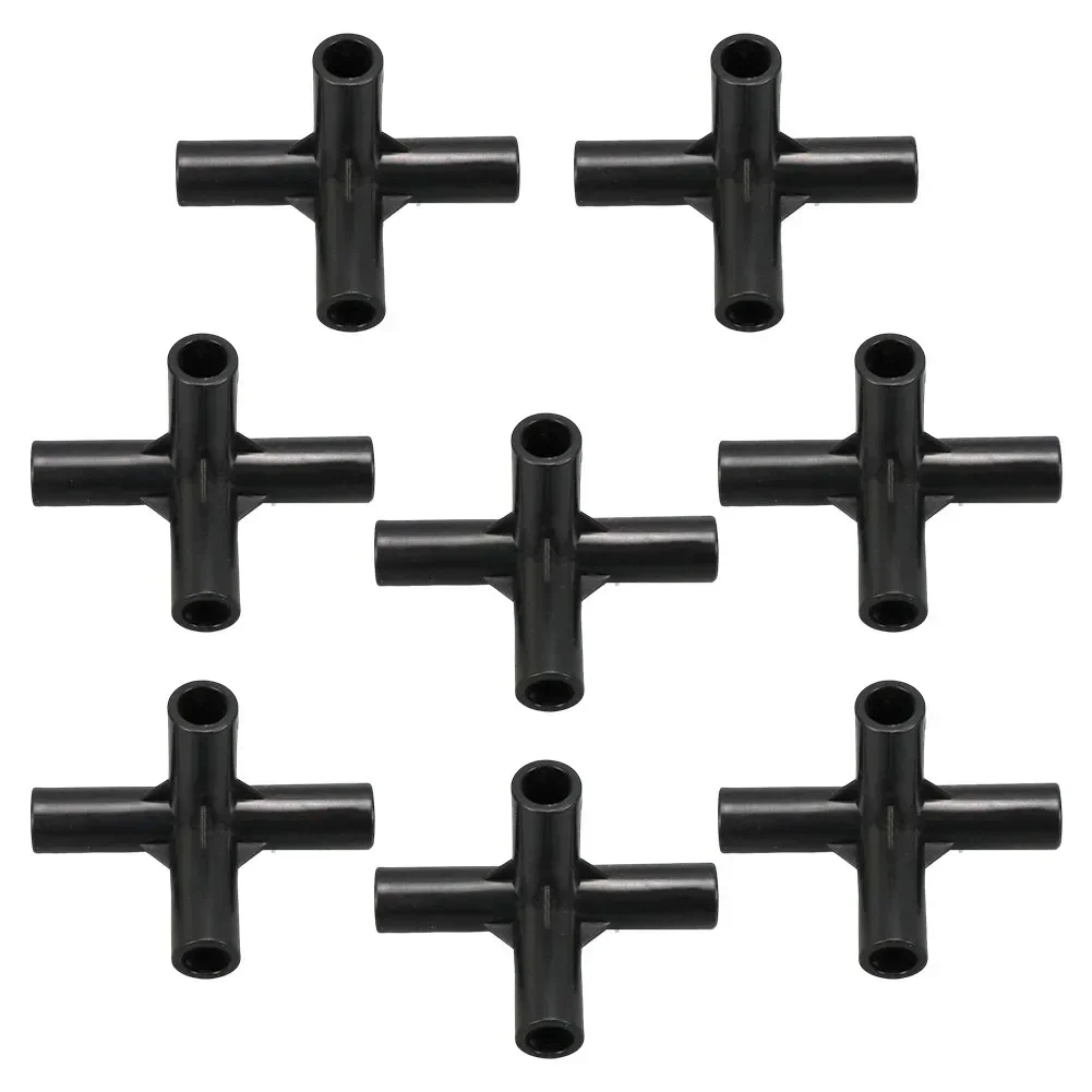 

8/12/16/19mm Black PVC Pipe Fittings 4-way Connector Tent Wardrobe Fixed Fittings Plants Support Joint, DIY Shelf Tube Fittings
