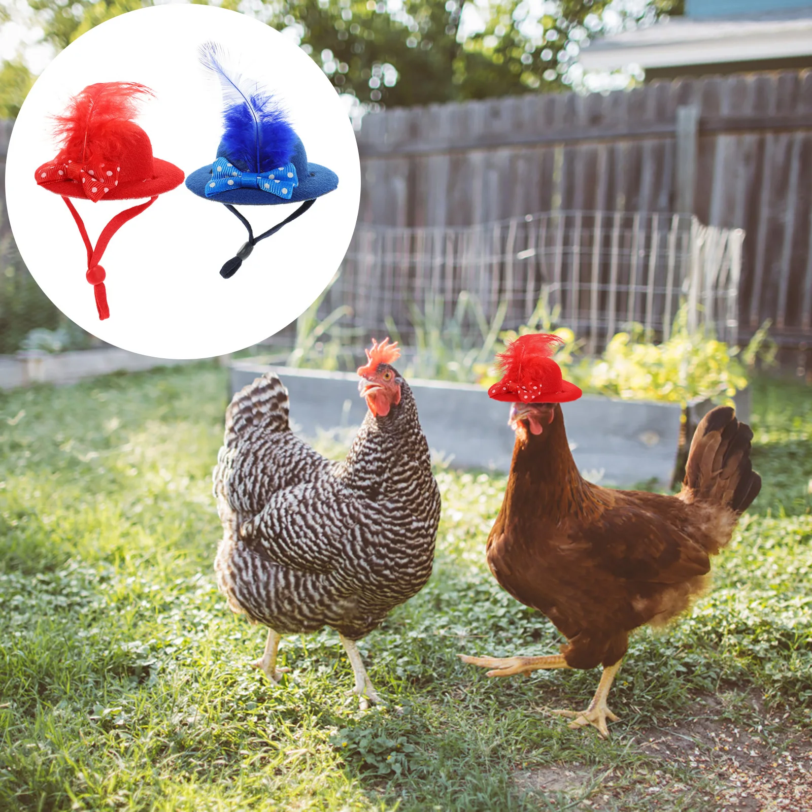 

2Pcs Chicken Hats Hen Mini Adjustable Elastic Chin Strap Small Animal Hat Decorative Pet Accessory Chicken Hats