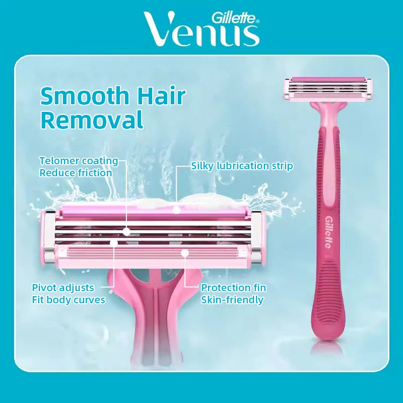 4/8 Pcs Women Manual Safety Razor Gillette Venus Disposable Women's Shaver 3-layer Blades Quadruple Protection System