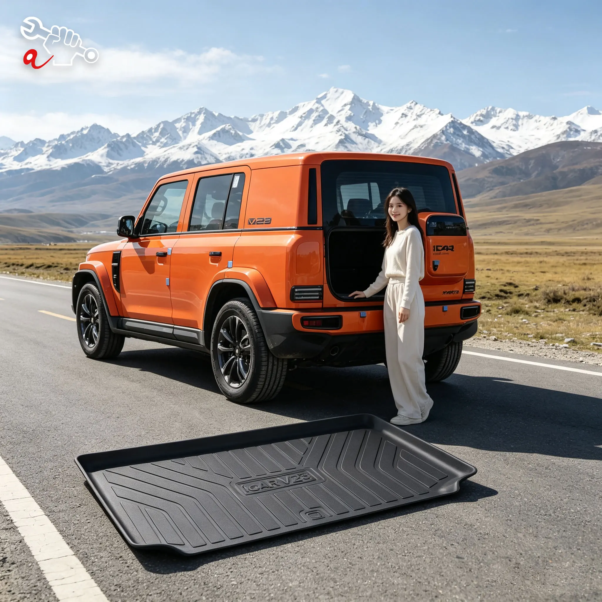 Custom Fit TPE Trunk Mat For Chery iCAUR V23 iCAR 2025-2026 Rear Cargo Liner Durable Anti-Dirty Cargo Boot Liner Trunk Pad