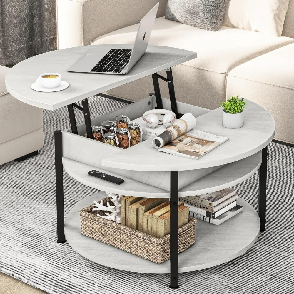 Coffee Table with Storage, Lift Top with Hidden Compartment, Ample Storage Space, Stability & Durability, Tea Table