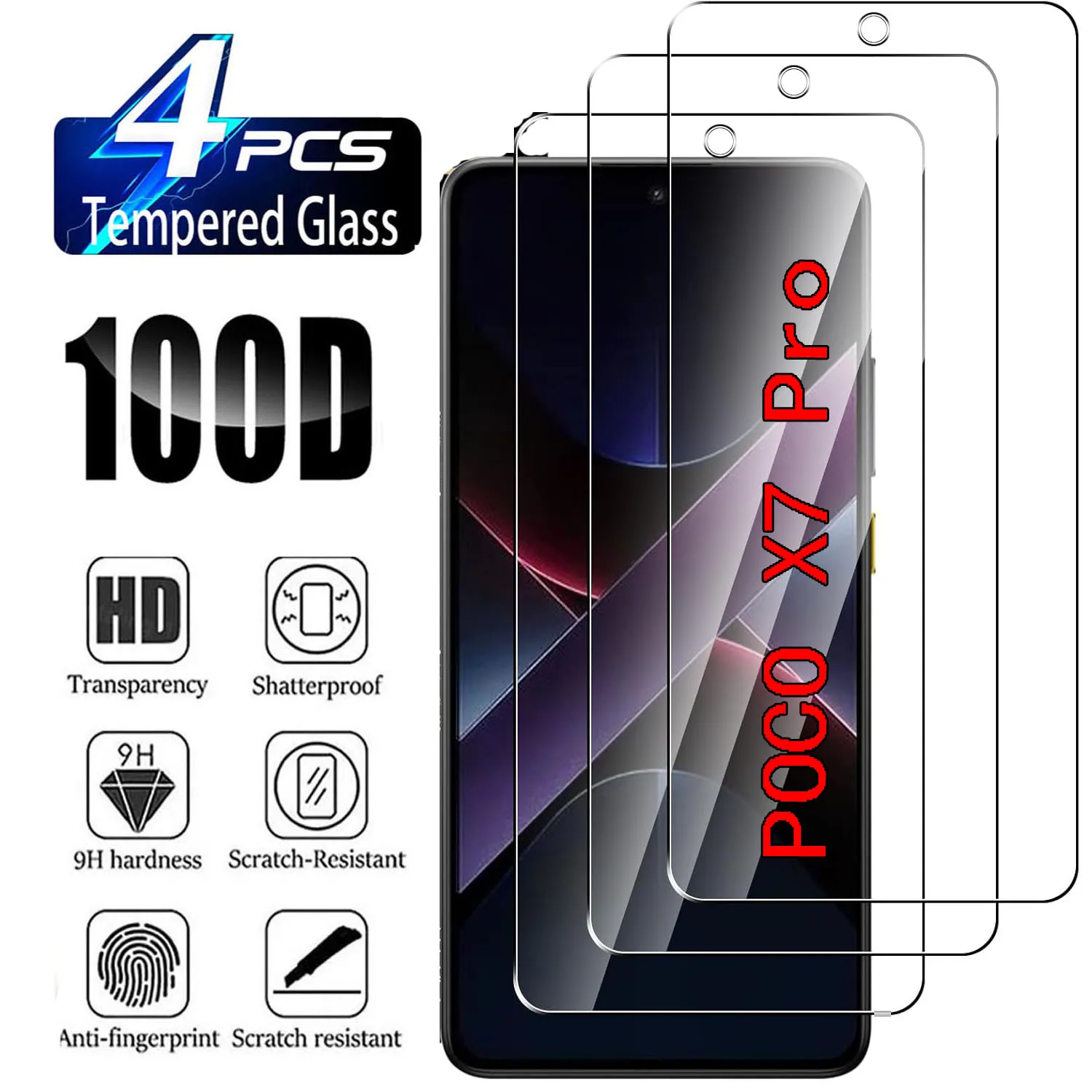 

2/4Pcs HD Screen Protector For Xiaomi POCO X7 Pro Tempered Glass Film