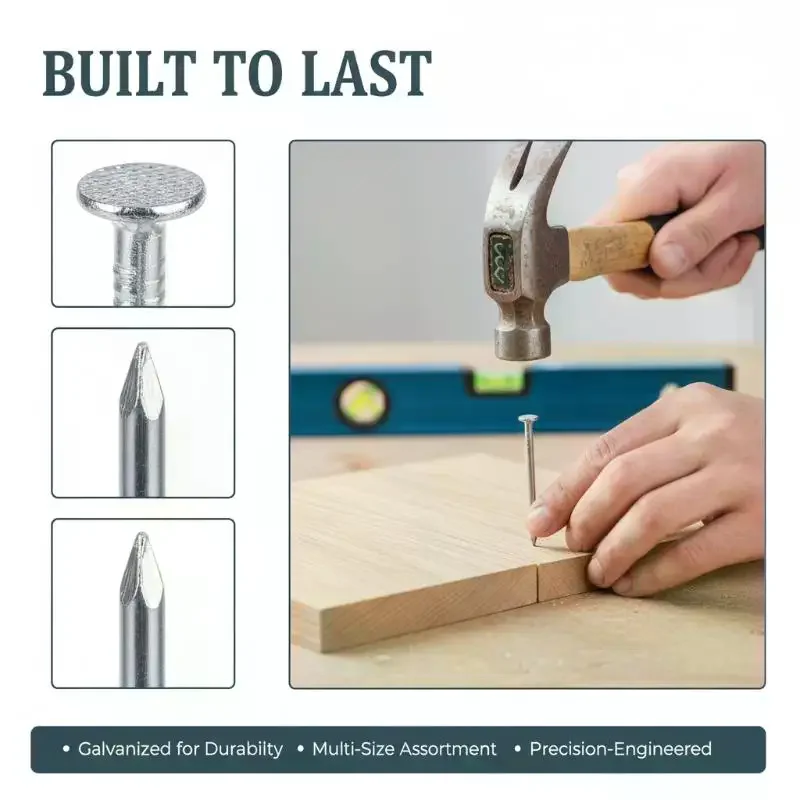 

280pcs Iron Nail Round Head Tack Silver Fastener Durable for Jewelry Box Hinge Assembly and Craft Projects