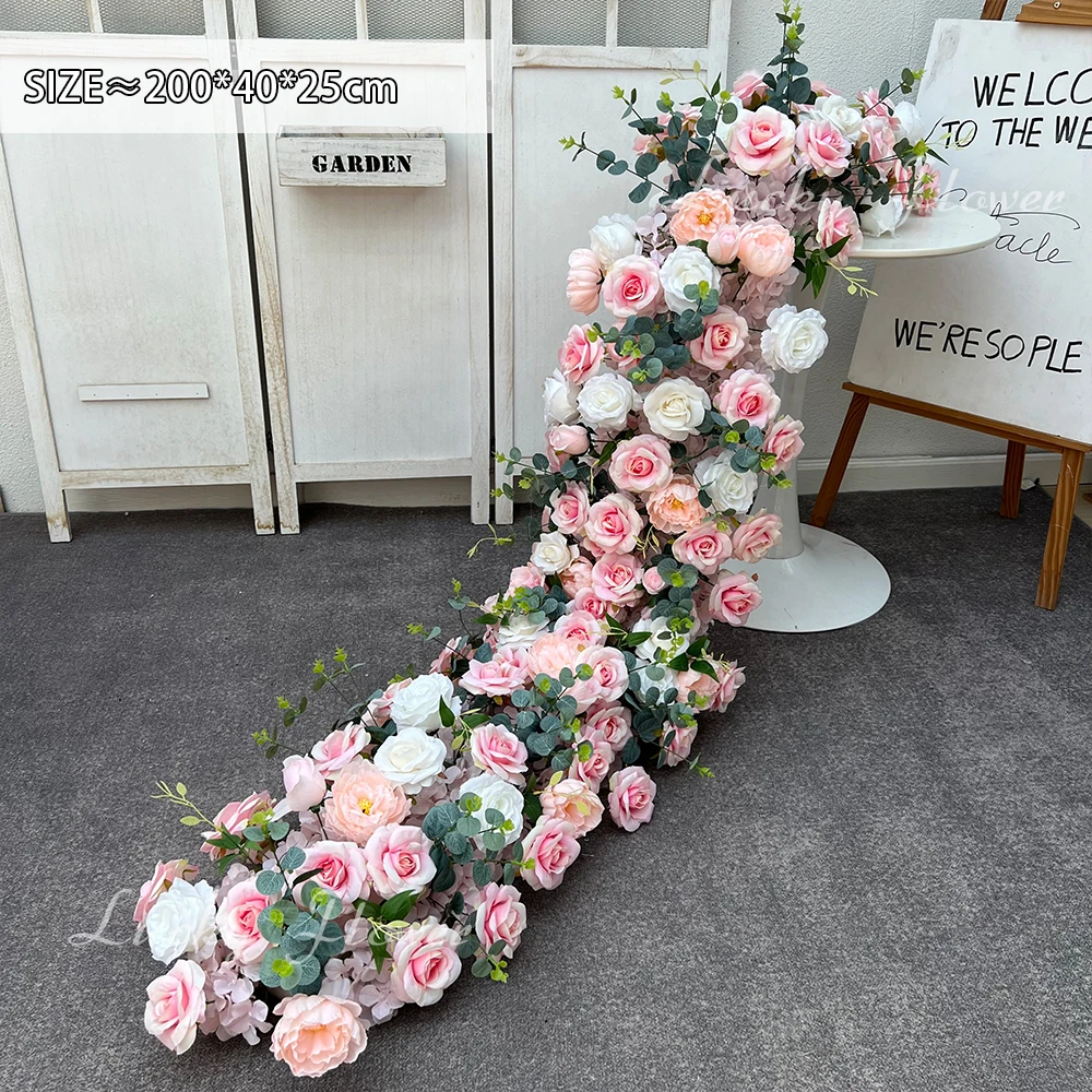 2m Luxe Kunstbloemen Bruiloftdecoratie Tafel Langerloper Bloemenrij Bloemige Achterwand Arrangement Wandboog Decoratie