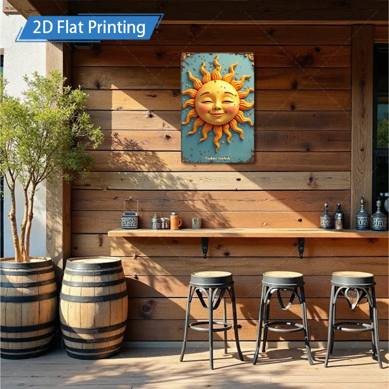 1 قطعة 8x12 بوصة علامة معدنية "الشمس الريفية ابتسامة علامة معدنية: "الشعاع بالشعبد" ديكور مزرعة عتيق" #4