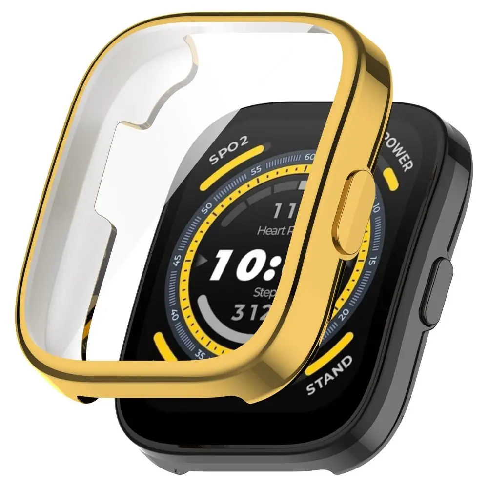 สายนาฬิกากรอบกันกระแทกเคส TPU เต็มจอสมาร์ทซอฟต์แบบใหม่ปลอกป้องกันสำหรับ amazfit BIP 5