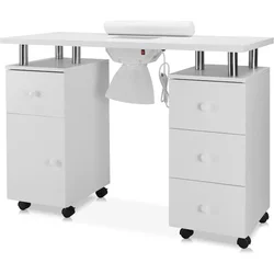 Manicure Table Nail Desk for Nail Tech, Nail Table Station W/Electric Dust Collector, Makeup Storage for Beauty Salon