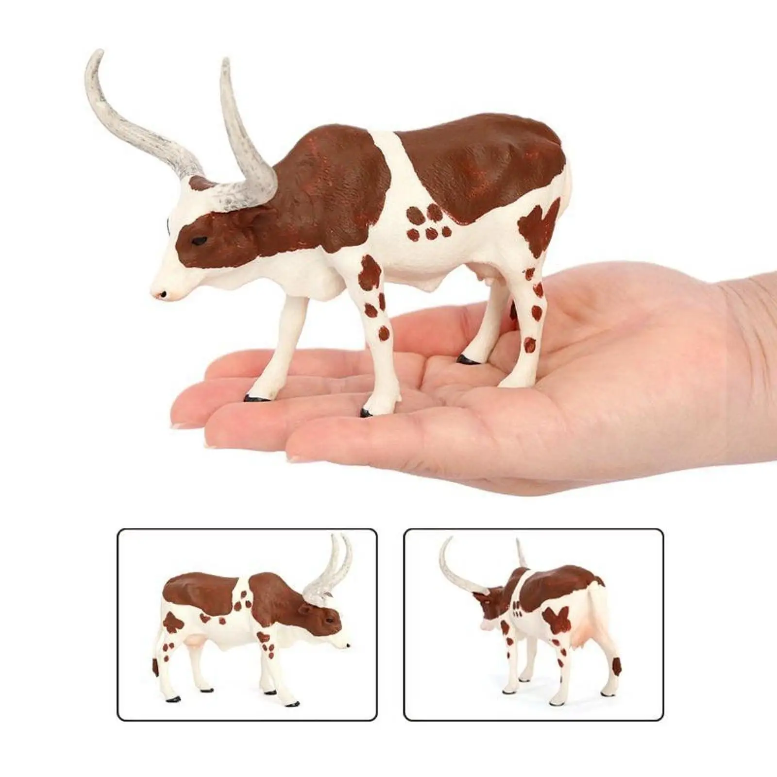 2x modelo animal educacional touro vaca figura pré-escolar estatuetas de animais pequenos