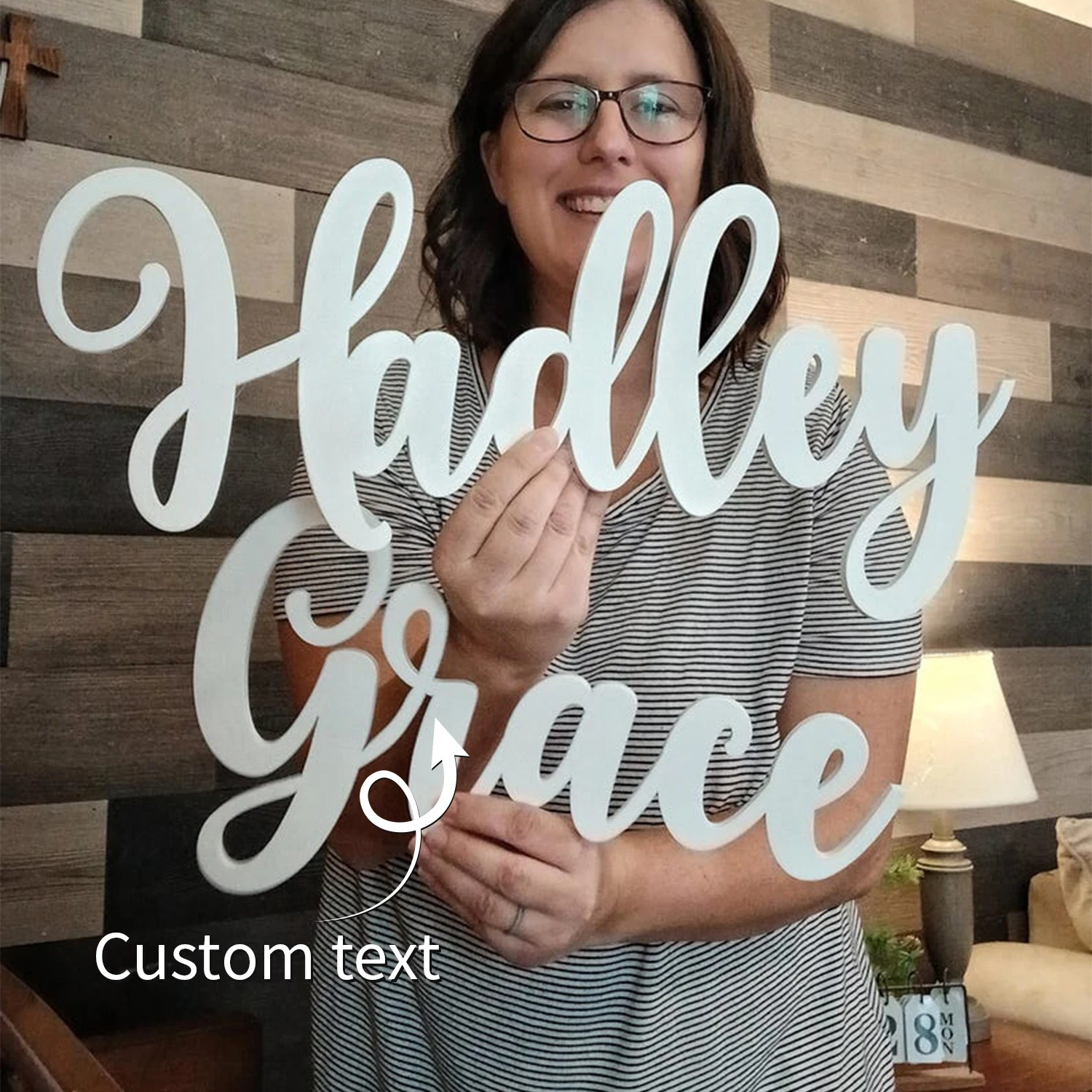 1pc Custom Wooden Name Sign,Customize Family Surnames,Wooden Surname Brand,Multi Color Select,Mother's Day Gift,