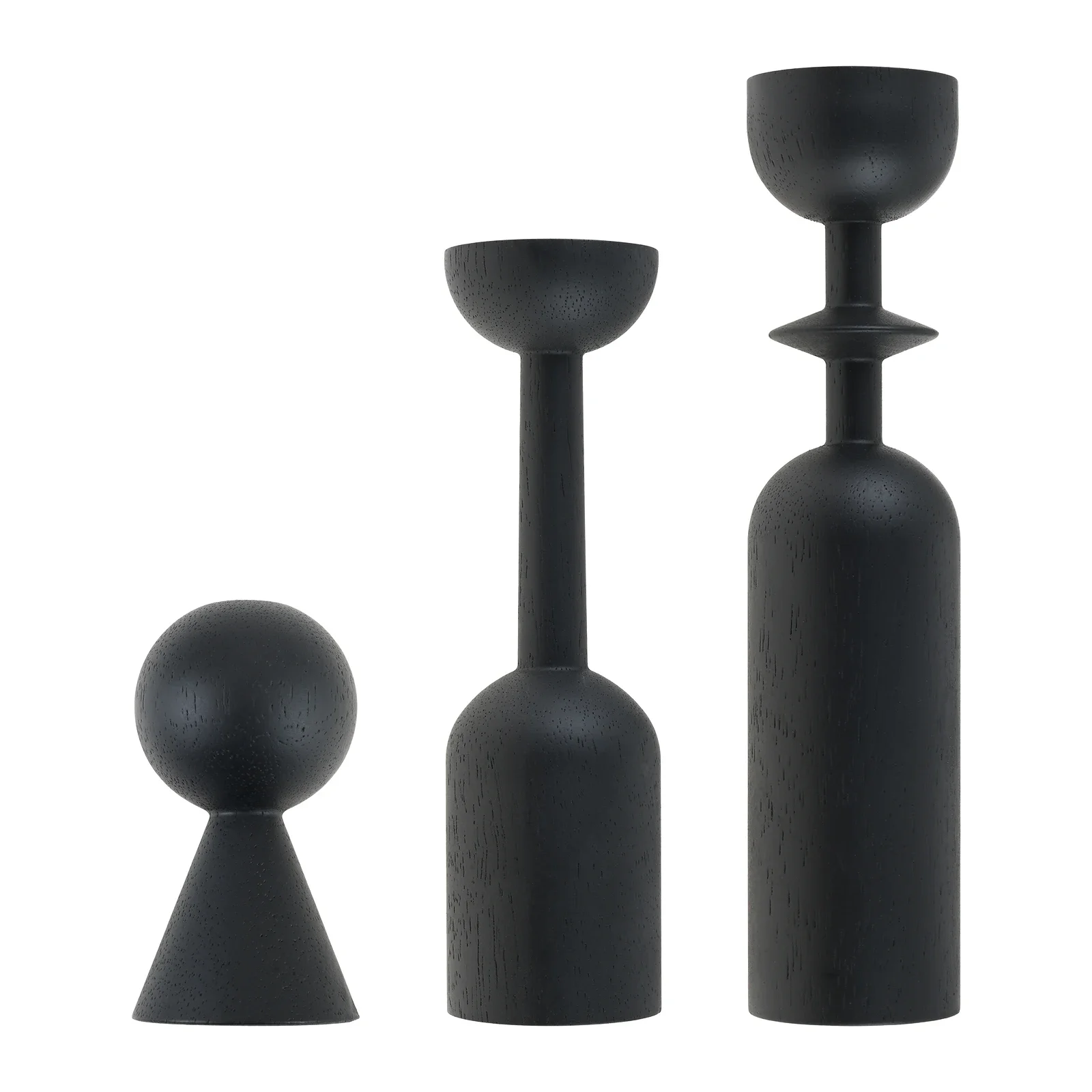 Black Wooden Candle Holder Stand 2