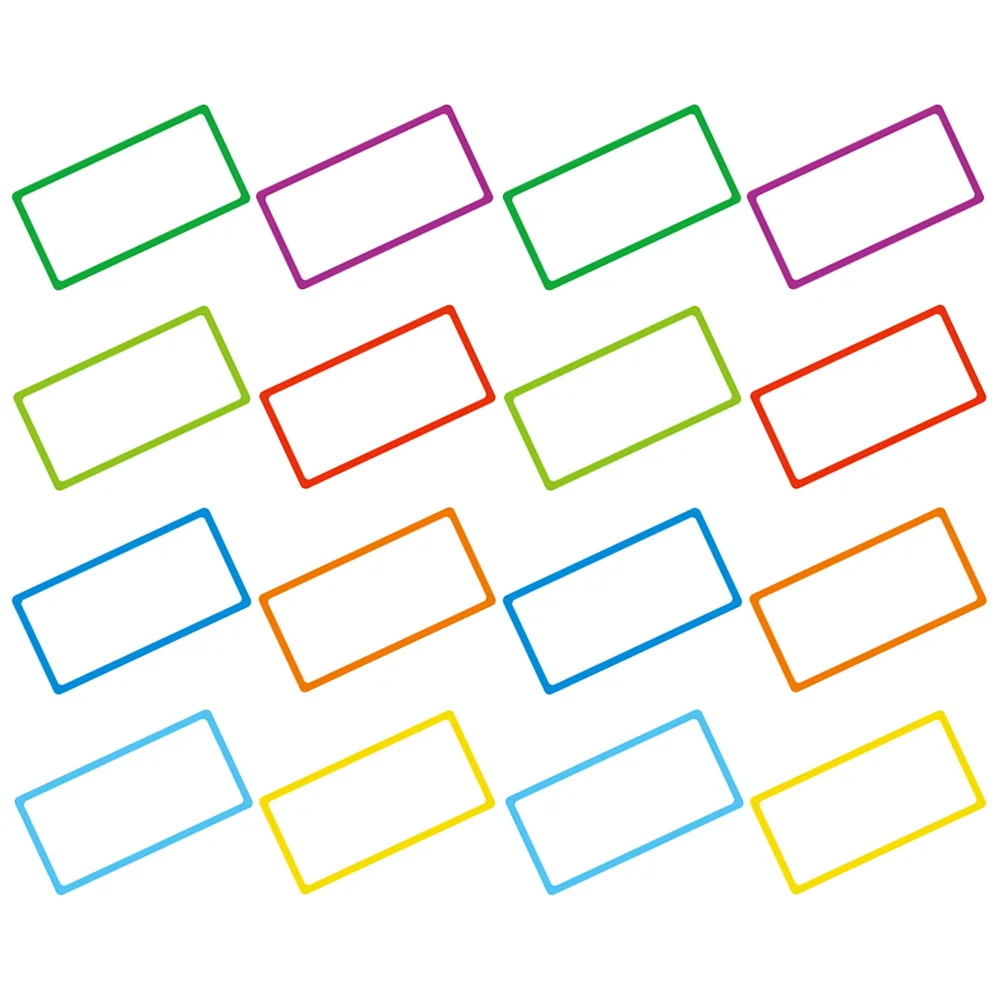 

16pcs Magnetic Name Tags Dry Erase Labels 4 Colors 8x4cm Reusable PET Stickers for Whiteboard Fridge File Shelf Metal Objects