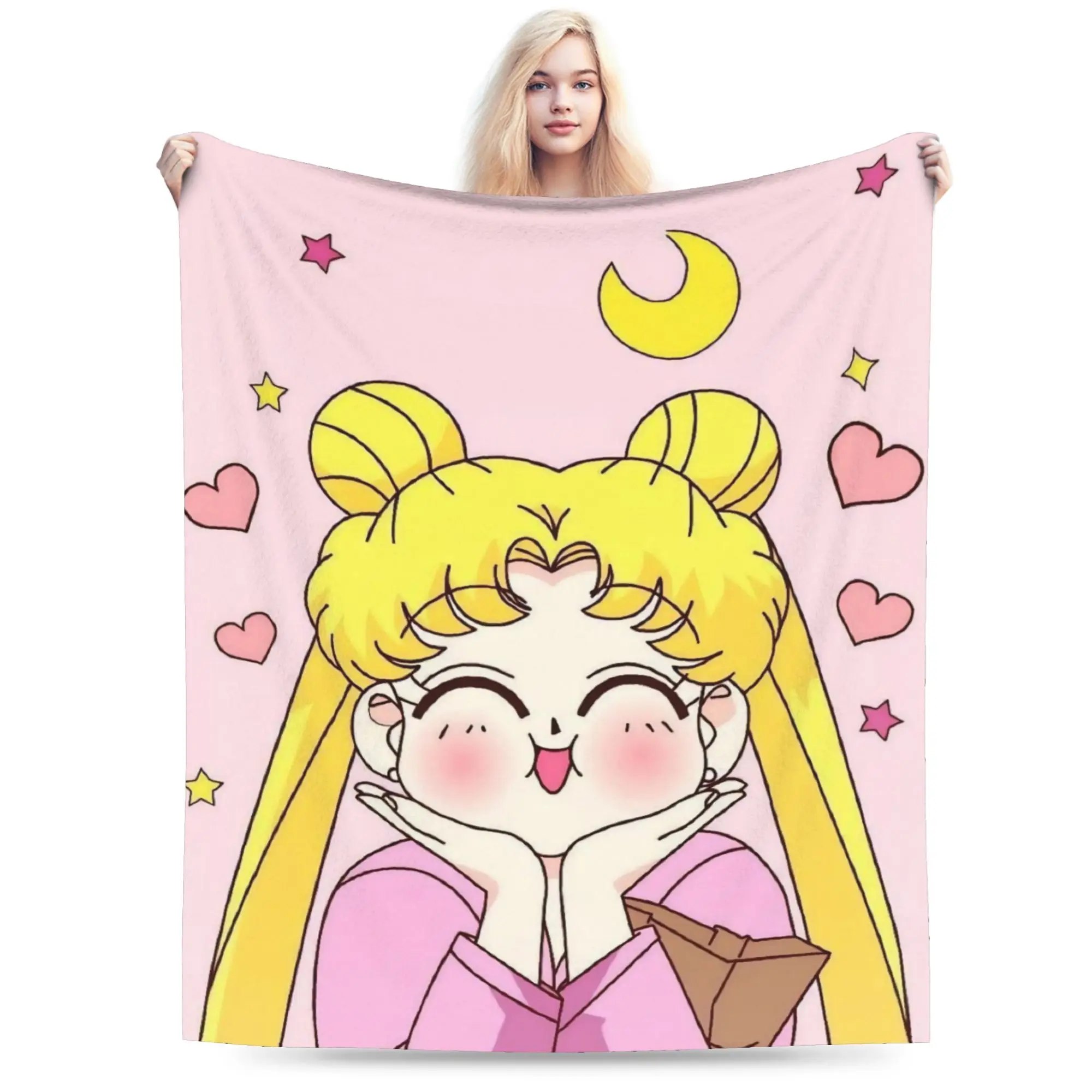 Sailor Moons Soft Blanket  Children Plush Bedding Throws Aesthetic Couch Chair Flannel Bedspread Sofa Bed Cover