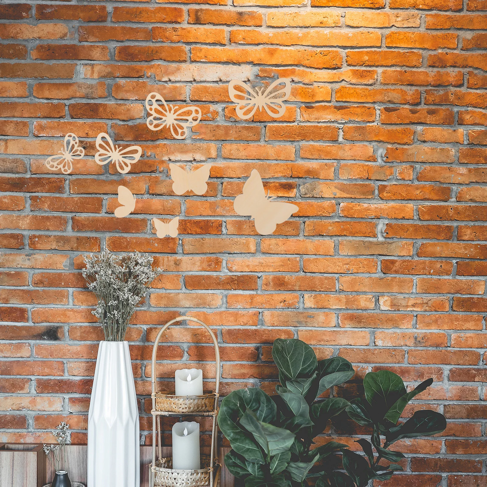 

16Pcs Butterfly Wall Decor Unfinished Wood Shapes DIY Craft Nursery Room Stickers Hanging Decorations Rustic Wooden Cutouts