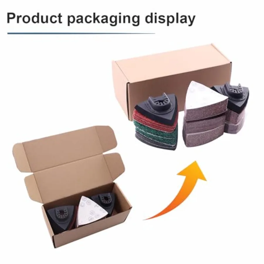 133PCS Oscillating Tool Sanding Pads Kit with 125 Sandpaper Includes 2 Triangular Sanding Pads and 6 Triangular Scrubbing Pads