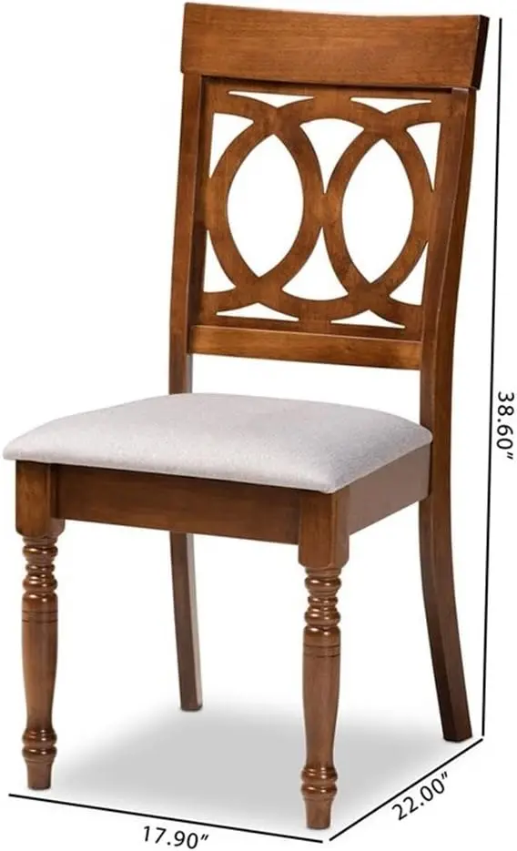 Terminou madeira jantar cadeira conjunto, cinza e marrom, 4 pcs