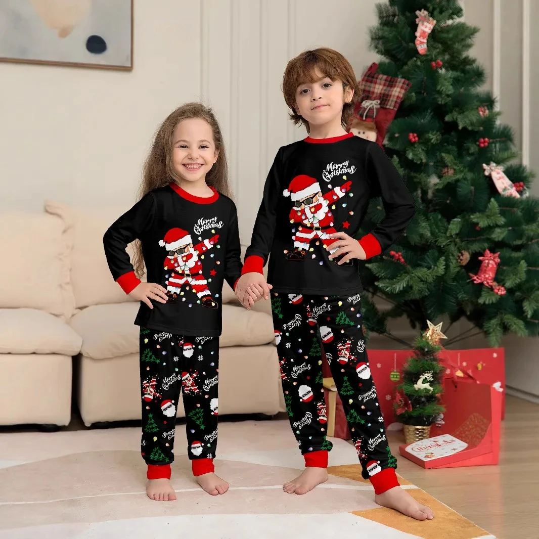 

Рождественские одинаковые пижамы для всей семьи, комплект с принтом Санта-Клауса для мамы, дочки, папы и сына, мягкая одежда для сна, рождественский семейный образ, пижамы
