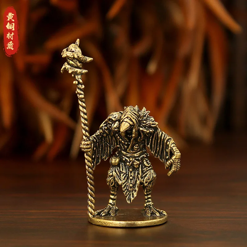 Wizard solid , magician, vintage brass, creative warrior, ancient soldier model, copper figurine, for export