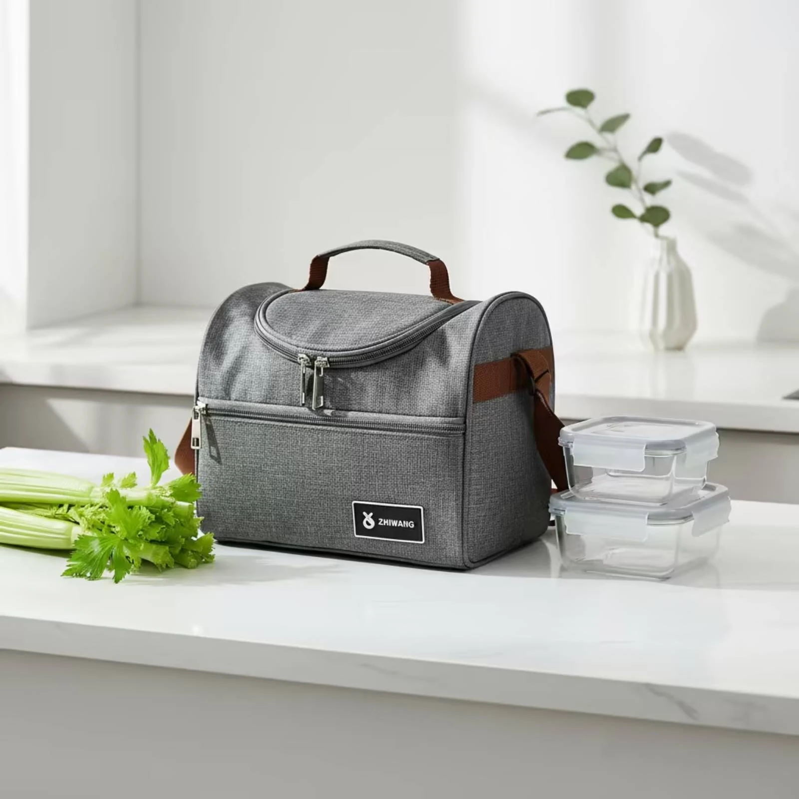 Insulated Lunch Bag Thermal Lunch Bag with Pocket Portable Lightweight for Adults, Office, School