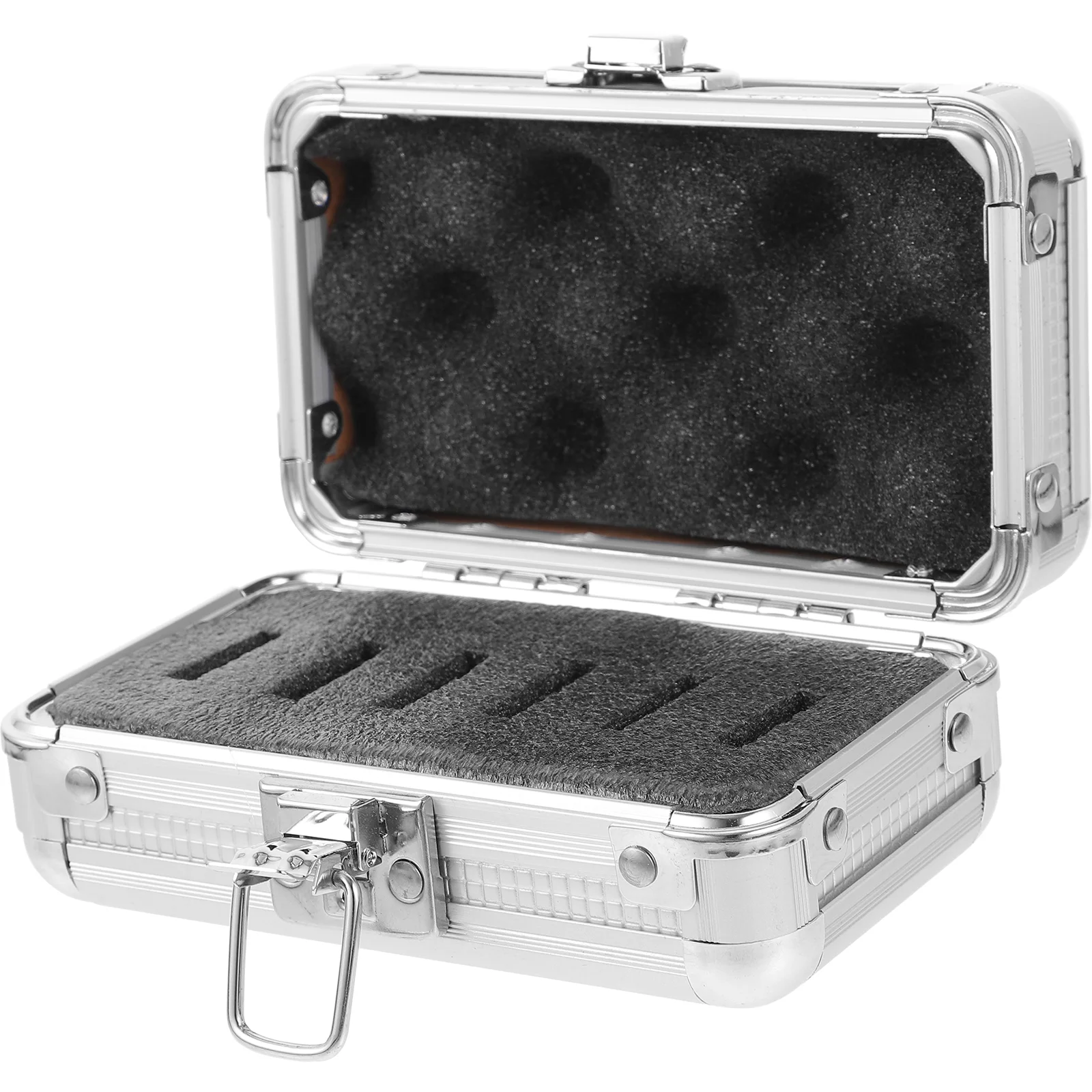 Telescopes Filter Box Camera Case Storage with Foam Lens Aluminum Small Hard Silver