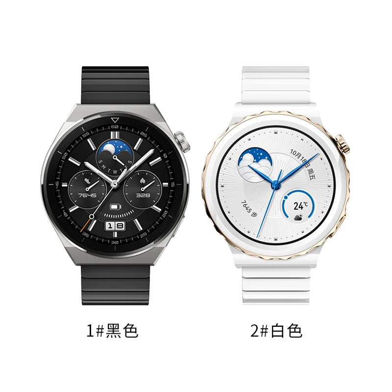 Luxury Ceramic Strap For Huawei Watch GT3 Pro Smart Band Bracelet GT 3 Pro 43mm 46mm Accessories GT3pro White Wristband Straps