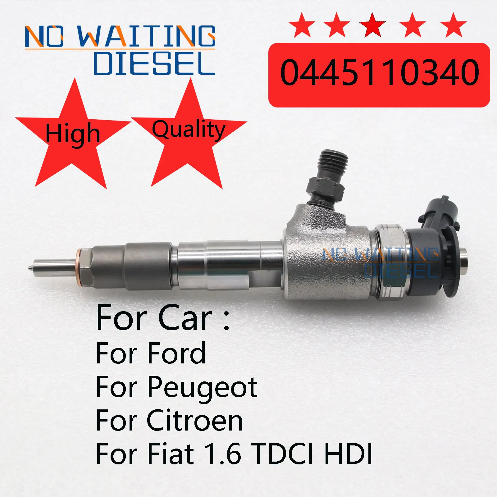 

0445110340 Fuel Injector Assembly 9687069280 1980S5 New Diesel Injection For Ford Peugeot Citroen Volvo Fiat 1.6 TDCI HDI