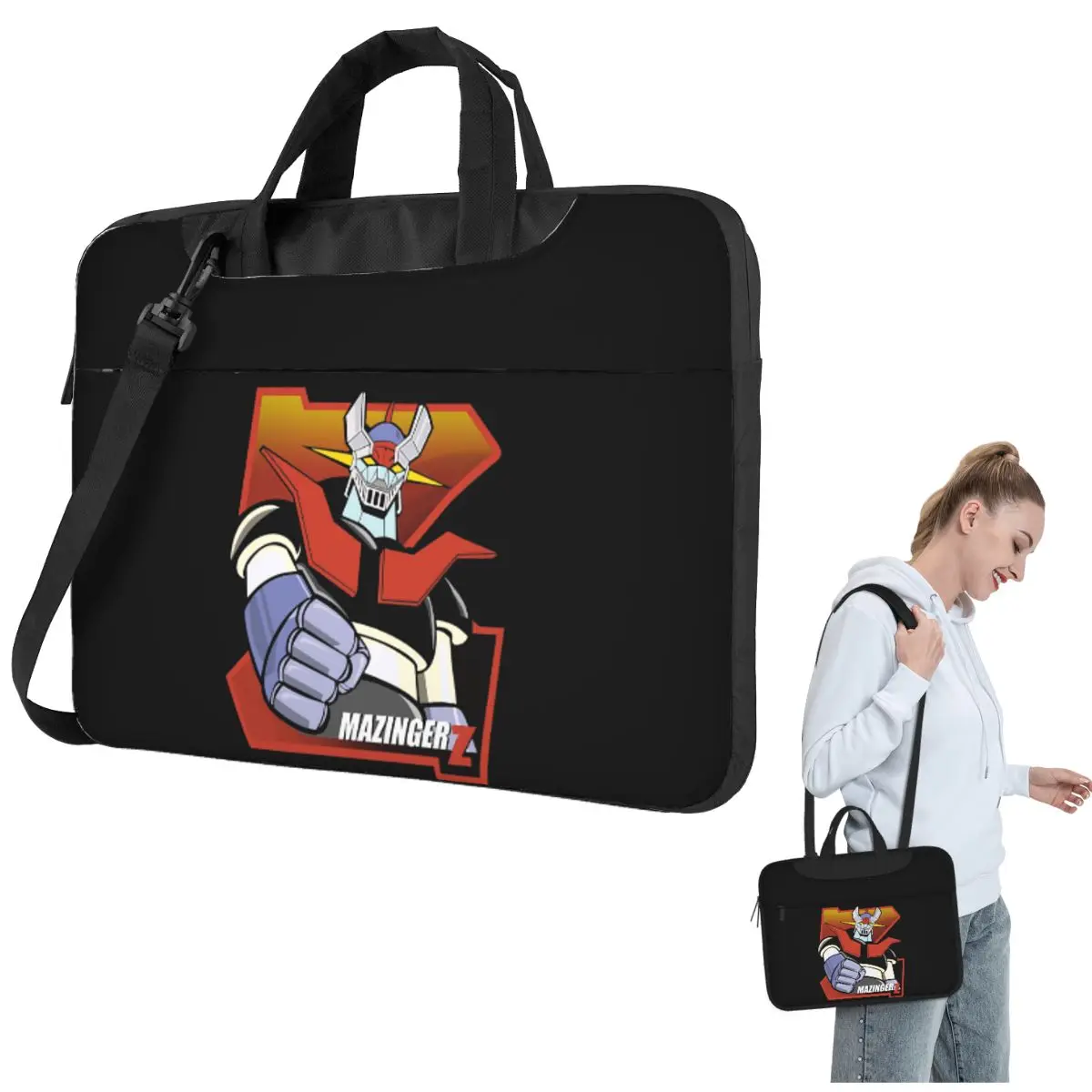 Mazinger Z Goldorak Actarus Grendizer masque bandoulière pochette d'ordinateur étui sac d'ordinateur 13 14 15.6 pouces pochette pour ordinateur portable pour Macbook Pro