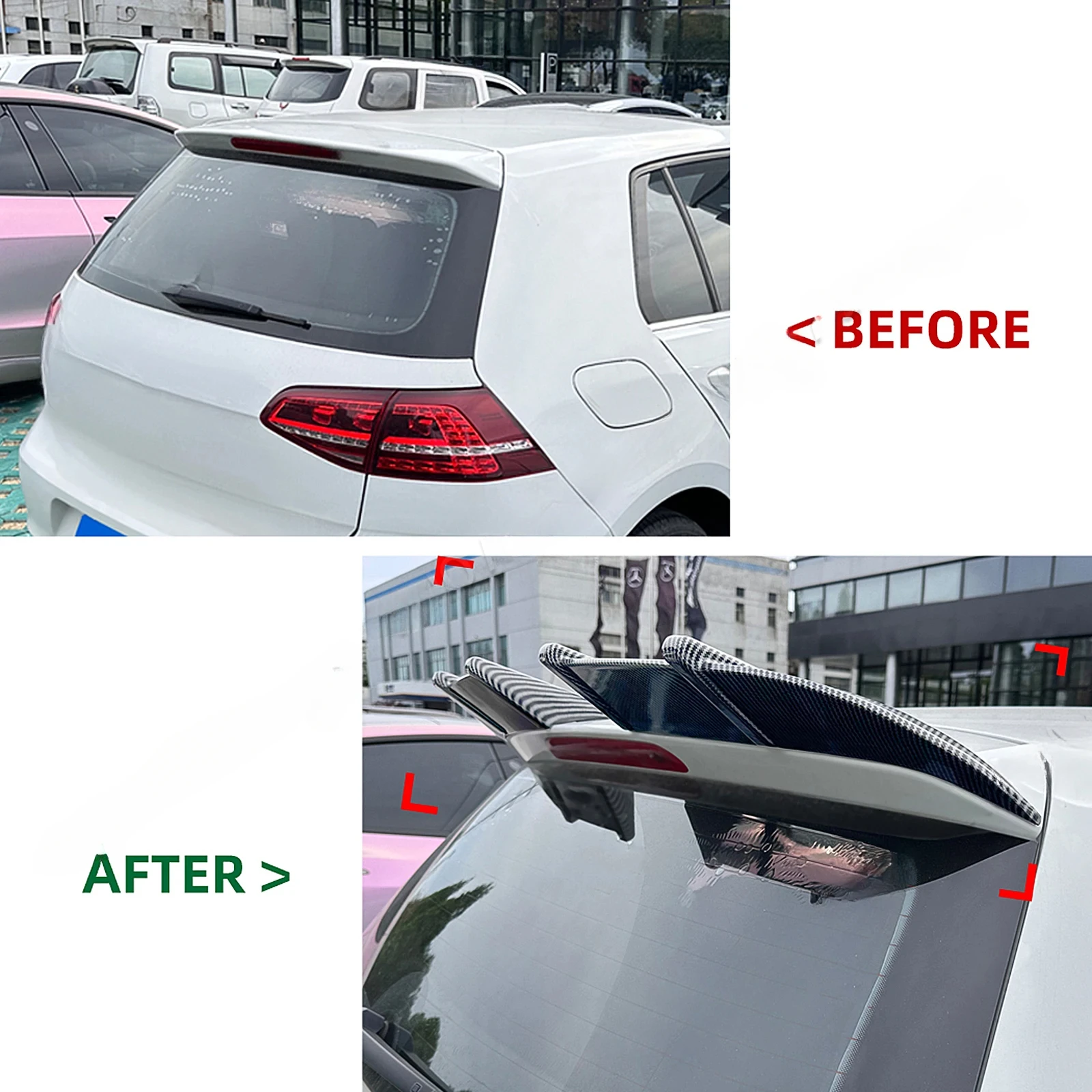 For VW Golf MK7 MK7.5 GTI GTD R-line AK Style 2013-2019 Car Rear Wing Standard Body Kit Trunk Spoiler Tail Roof Wings Accessorie