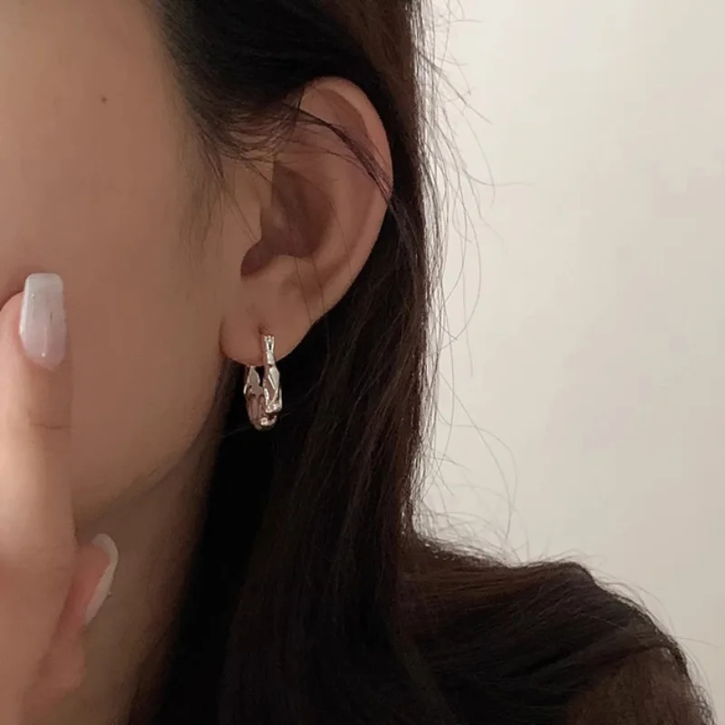 VENTFILLE-Boucles d'oreilles en argent regardé 925 pour femmes et filles, bijoux coréens irréguliers, cadeau de conception originale, livraison directe