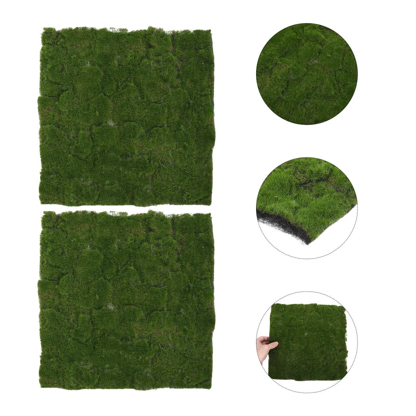 2Pcs Simulation Moss Mat Artificial Grass Carpet Fake Turf Lawn Rug for Indoor Outdoor Garden Home Landscaping Decor