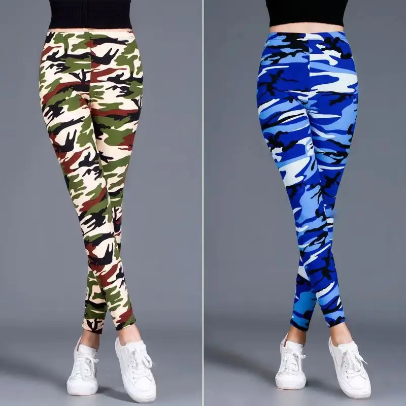 Leggings de Camouflage pour femmes, pantalon fin élastique taille haute, Design de petit pied, longueur de neuf minutes, printemps automne