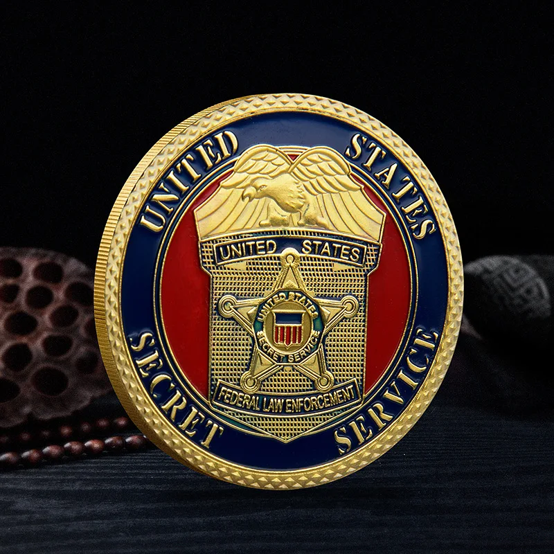 U.S. Military Agents Golden Plated Coin Intelligence Agency Homeland Security Commemorative Coins