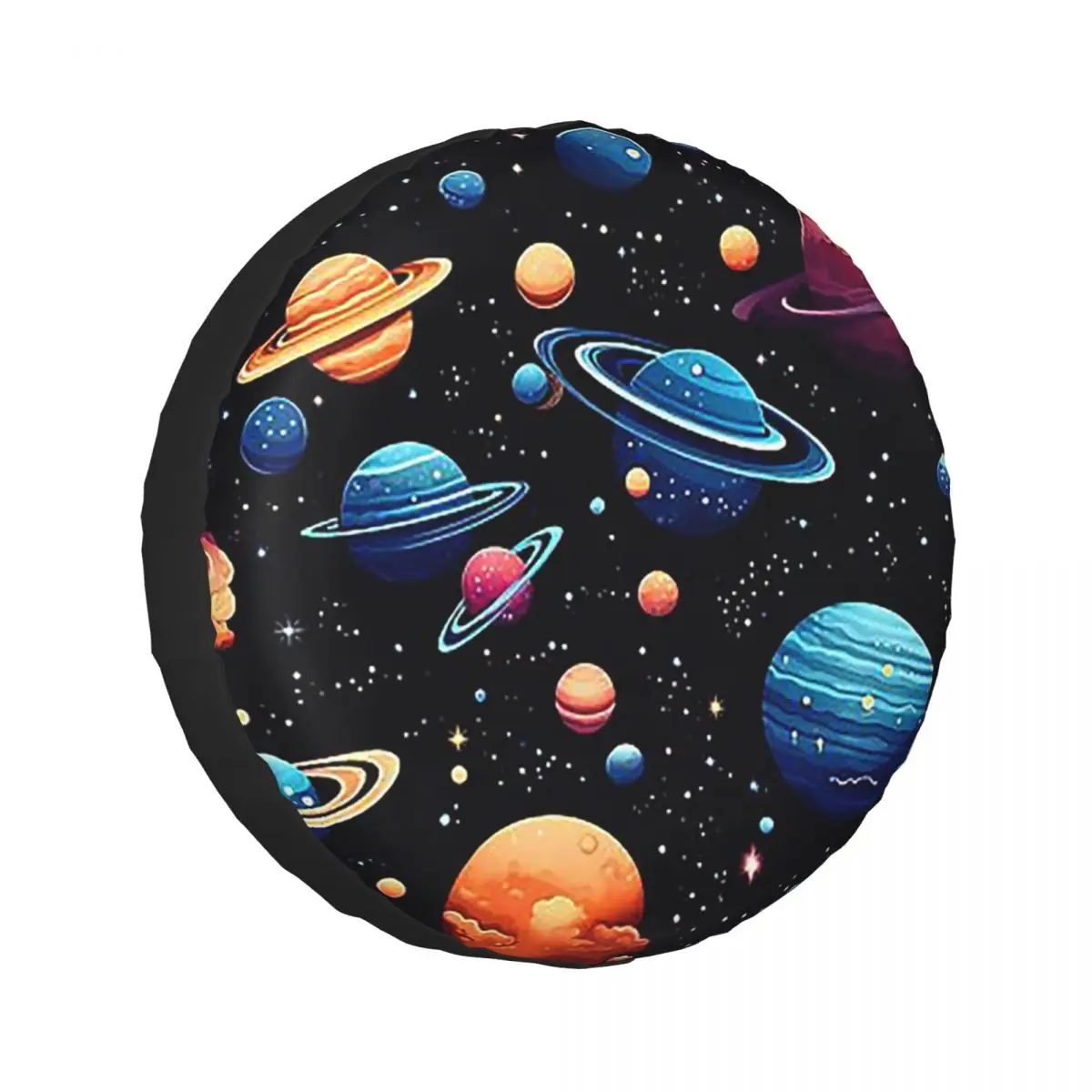 Custom Solar System Space Planets Universe Spare Tire Cover for Car Pajero 4x4 Wheel Protector Covers 14