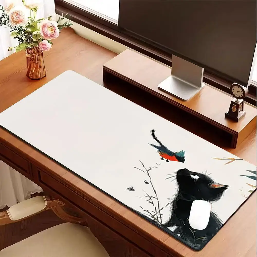 Cute Cat Mouse Pad Desk Pad Kawaii Desk Decor Mat, Large Gaming Mouse Pad for Desk Computer Keyboard Laptop, Desk Decor