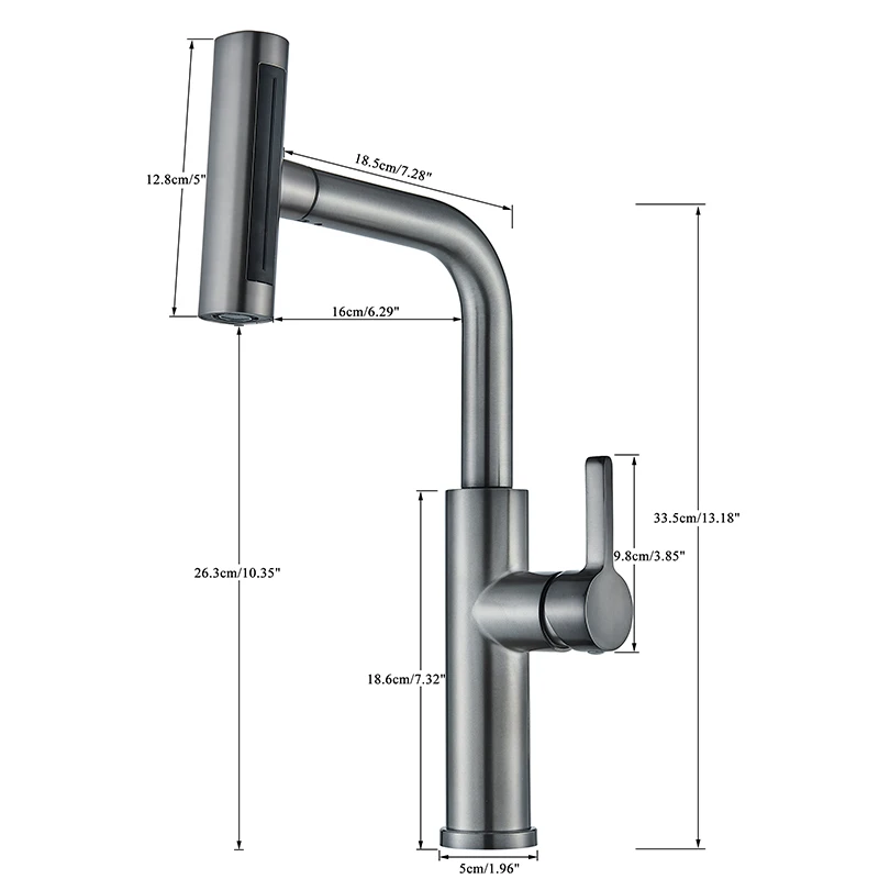 Waterfall Kitchen Faucet, Cold And Hot Mixer, Rainwater Sprinkler, Bathroom Basin, Sink Faucet, Four Modes, Deck Installation