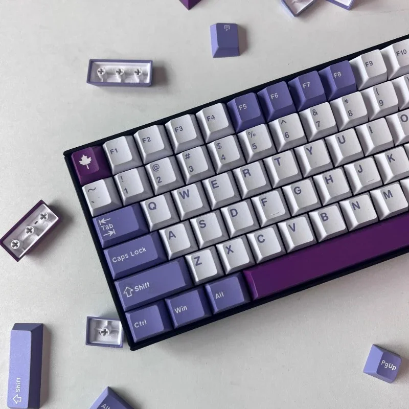 Imagem -02 - Gmk Tuzi Keycaps Grupo Acessórios de Teclado Mecânico Perfil de Cereja Personalizado Abs 163 Teclas Roxo Presentes