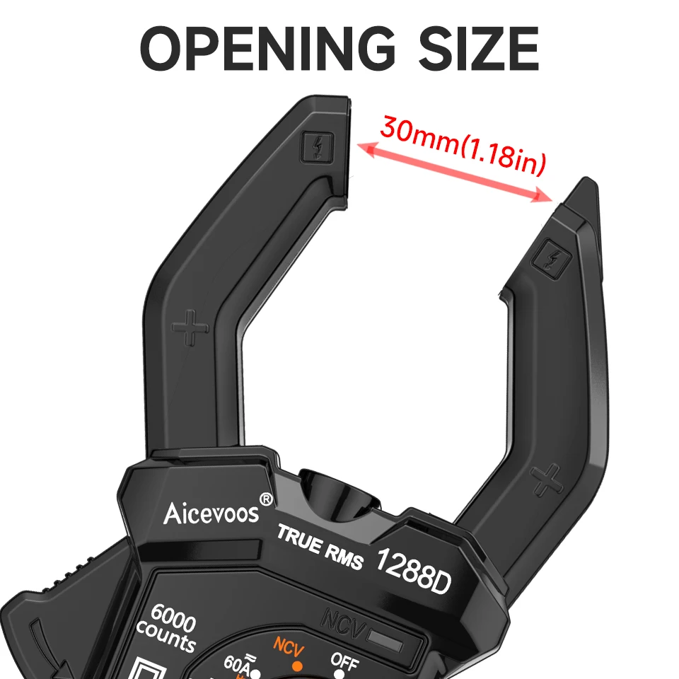Aicevoos Digital Clamp Meter,AC/DC Voltage,6000 Counts,600A AC/DC Current,Auto Rang,True RMS,Multimeter Voltage Tester Ohm NCV