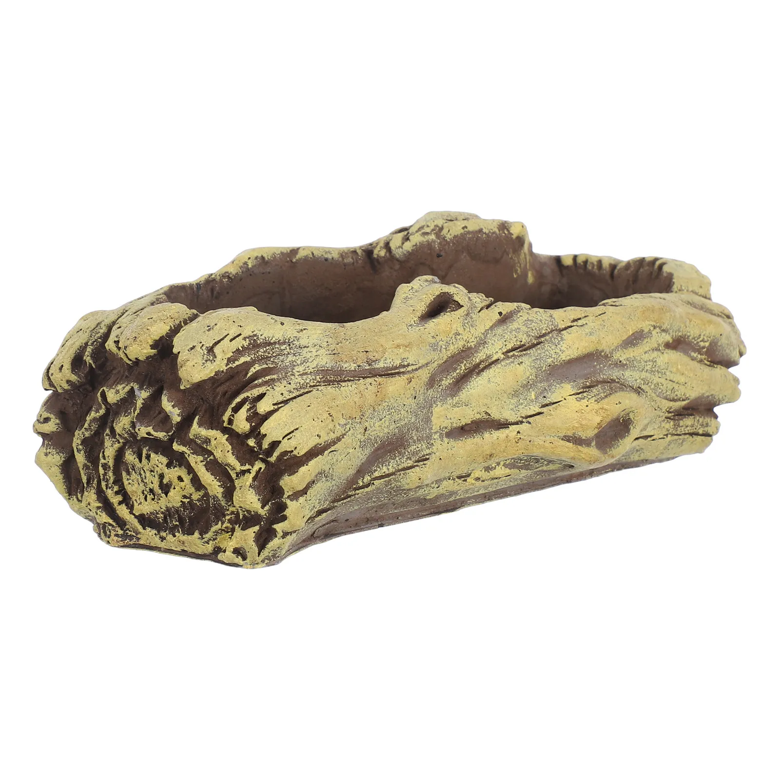 Concrete Driftwood Planter Vintage Stump Log Succulent Pot Cement Flower Container Rustic Artificial Bark Design for Windowsill